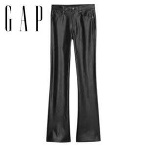 NWT GAP Mid Rise Vegan Leather Baby Boot Black Pants Size 31 / 12R